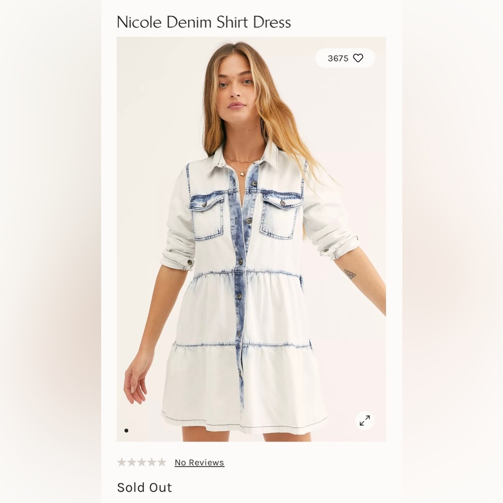 FP tiered denim mini dress